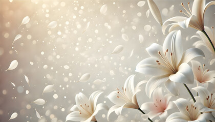 Elegant White Lilies with Soft Petals and a Dreamy Background