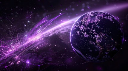 Obraz premium A photo of a global map with dynamic network connections, illustrating global business reach and international markets