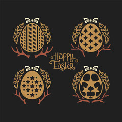 Set of Easter Eggs for Happy Easter celebration