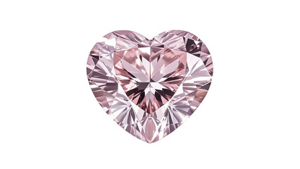 Pink heart shaped diamond isolated on transparent background PNG....