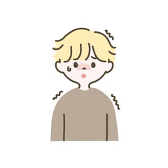 寒気がする男の子のイラスト