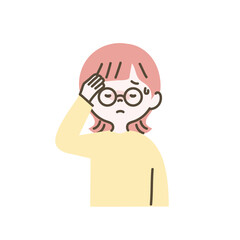 Obraz premium 風邪を引いた女の子のイラスト