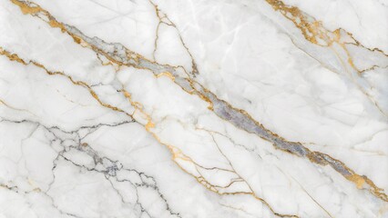 Elegant white marble texture background exhibits beautiful gold and gray veining, ideal for luxurious designs and sophisticated architectural rendering projects.