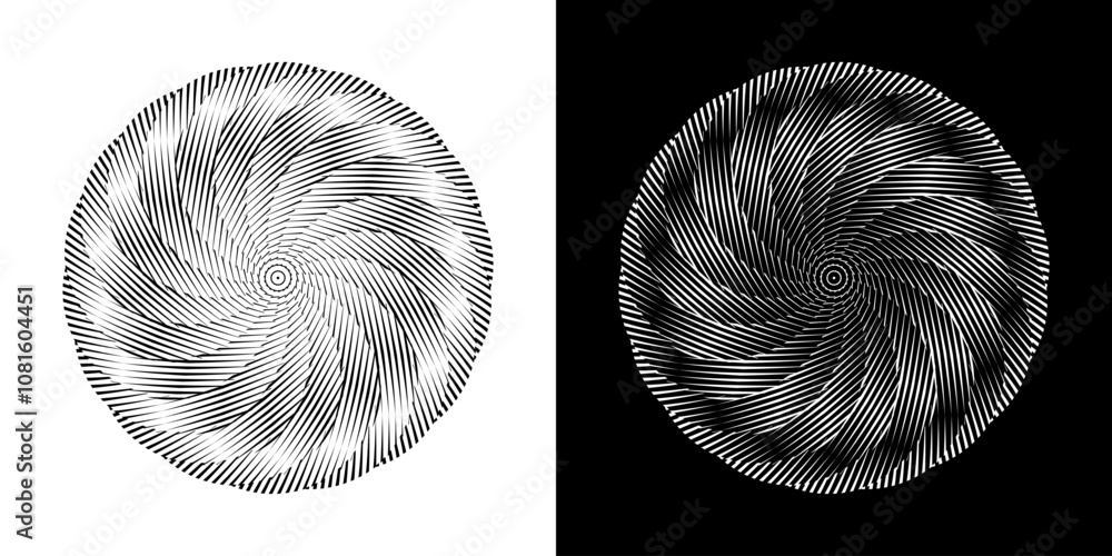 Fototapete abstract background with abstract line pattern in circles. spiral art design as a logo or icon. a bl