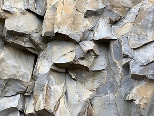A close-up of a rocky cliff face with rough texture.