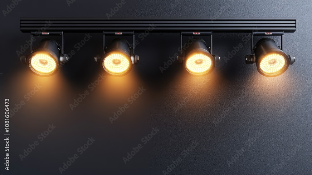 Aufkleber full length front view of track lighting isolated on transparency