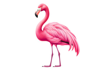 Fototapeta premium Pink Flamingo Isolated on White Background