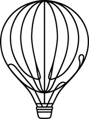 continuous one line art hand drawn of hot air balloon vector art illustration