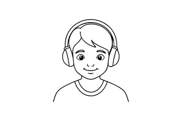 man with headphones silhouette vector design isolated on white background illustration.