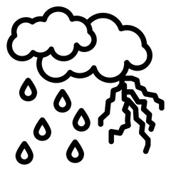 rain Line Icon