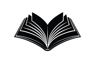 Book Silhouette Icon Vector Illustration - Minimalist Design Symbolizing Reading, Knowledge, and Education for Libraries and Learning