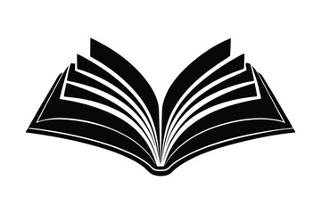 Book Silhouette Icon Vector Illustration - Minimalist Design Symbolizing Reading, Knowledge, and Education for Libraries and Learning