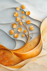 Obraz premium The golden pattern with ornate detailing features intricate swirls and geometric shapes that come together to create a luxurious and elegant design.