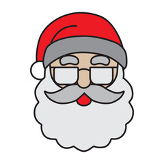 Jolly Santa Claus Head Flat Icon