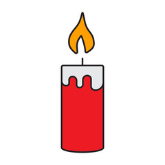 Cozy Christmas Candle Flat Icon