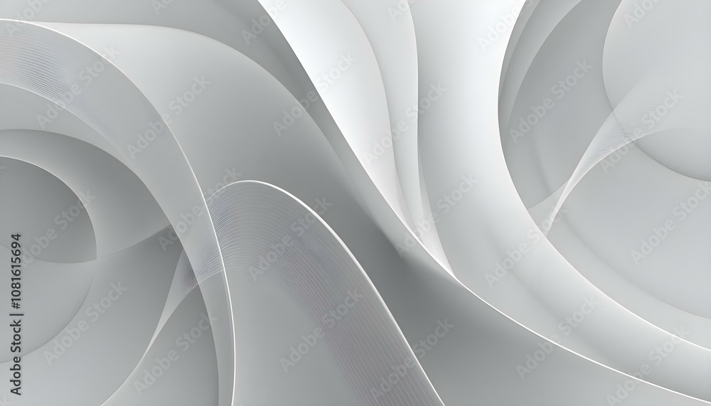 Poster a minimalist, abstract white background with soft, curved lines and a subtle gradient. simple and el