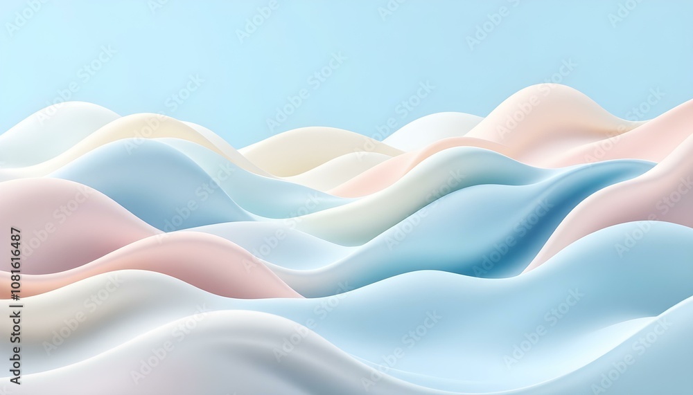 Aufkleber 3d abstract background on a light background, gradient glass with blue dispersion, and iridescent de