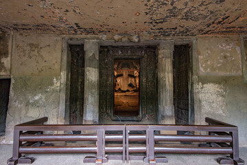 Esquisite Architecture at Ajanta caves near Aurangabad India. These are 30 rock-cut Buddhist cave...