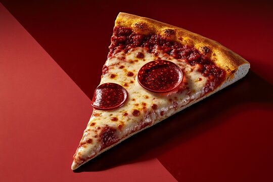 Minimalist icon of a slice with one pepperoni, symbolizing pizza in its simplest form