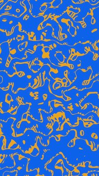 Vertical blue and yellow abstract looped background. Seamless looped motion graphics background. Suitable for music show or events, festivals or concerts.