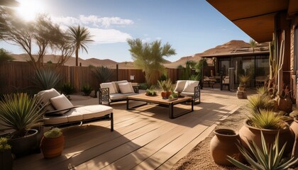 Fototapeta premium Sustainable Desert Landscaping Ideas for Modern Backyards