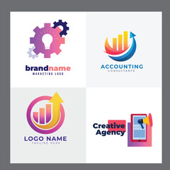 Flat design accounting logo collection flat design accounting logo template collection