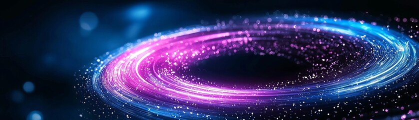 Neon swirls radiating with bright highlights