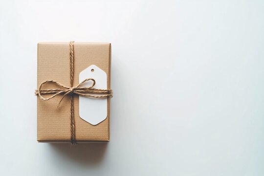 Simple Gift Box with a Blank Tag