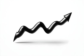 Fototapeta premium A black arrow with a curved line on top of it