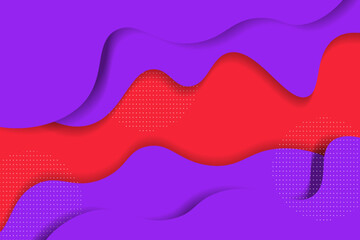 Geometric business banner design with red background. Creative banner design with purple wave shape as template. Simple design on horizontal banner. Eps10