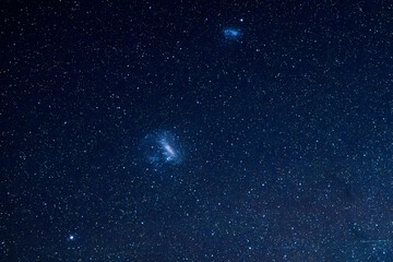 Stargazing at the celestial night sky and magellanic clouds