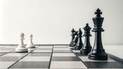 Chess game in progress with black and white pieces on a wooden board during a quiet afternoon indoors