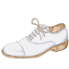 watercolor groom shoes illustration