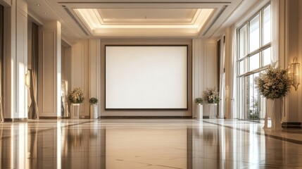 Large blank canvas at a wedding venue entrance, perfect for welcoming guests