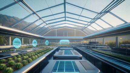 An environmentally friendly, high-tech factory that uses solar-powered technology to turn raw materials from sustainable farms into finished goods. 