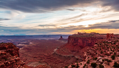 Fototapeta premium Spectacular Canyonlands National Park Landscape at Sunset in Utah