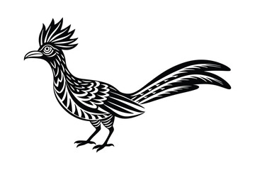 Roadrunner Silhouette Vector Illustration - Speedy Desert Bird Icon for Wildlife, Southwestern Art, and Rustic Decorative Designs