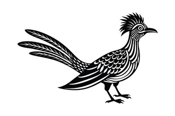 Fototapeta premium Roadrunner Silhouette Vector Illustration - Speedy Desert Bird Icon for Wildlife, Southwestern Art, and Rustic Decorative Designs
