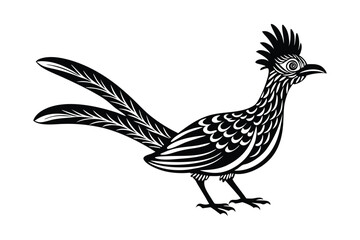 Roadrunner Silhouette Vector Illustration - Speedy Desert Bird Icon for Wildlife, Southwestern Art, and Rustic Decorative Designs