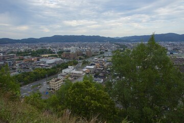 亀島山から見える夕暮れ　玉島方面
