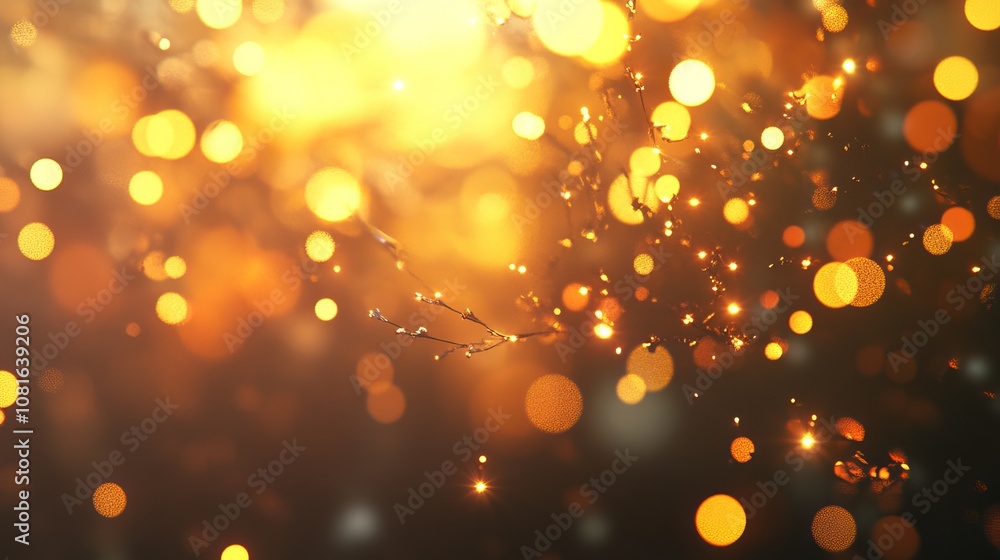Poster festive new year background with blurred lights and bokeh effect, creating a magical and sparkling a