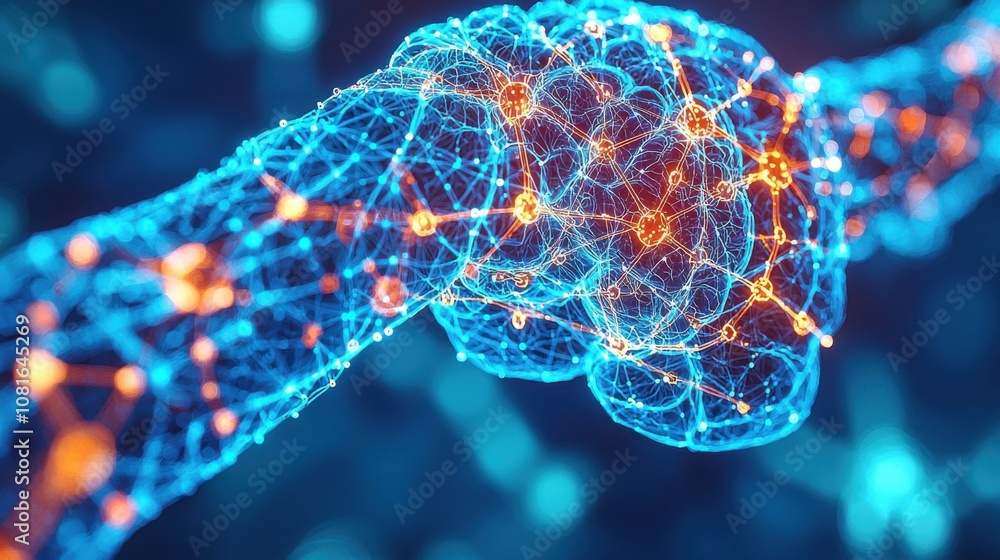 Poster abstract network connection digital handshake global network technology futuristic data