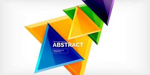 Abstract background - glossy triangles. Vector Illustration For Wallpaper, Banner, Background, Card, Book Illustration, landing page