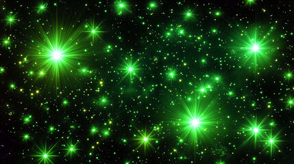 Fototapeta premium A night when the green stars dance down