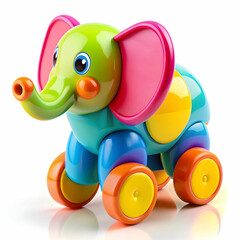 Colorful Plastic Toy on a Clean White Background