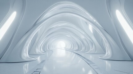 Abstract white Architecture Background. 3d render. Modern Geometric Wallpaper. Futuristic...