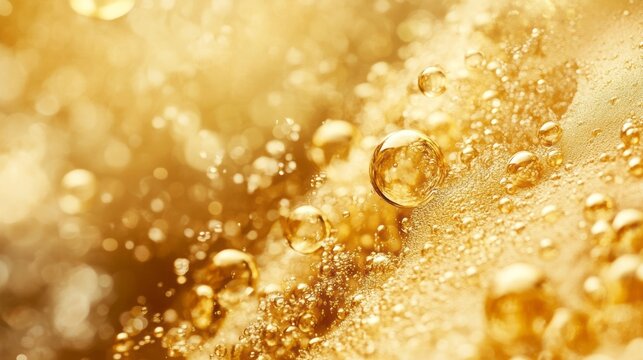 Elegant new year's eve background with champagne gold bubbles floating on a dark elegant backdrop, perfect for celebratory invitations, party decor, and festive digital designs