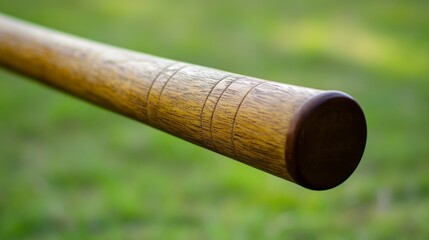 A cricket bat's handle grip, outdoor setting with golden hour light, Elegant style