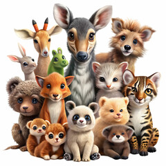 Obraz premium Adorable Baby Animals and Their Best Animal Friends