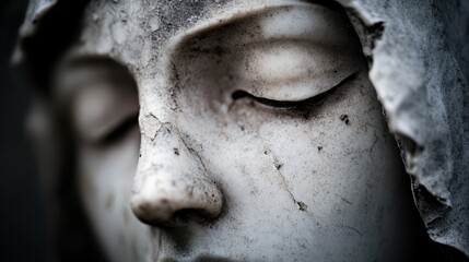 Obraz premium A close up of a statue of a woman's face